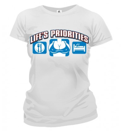 Tričko dámske - Životné priority - Prsia