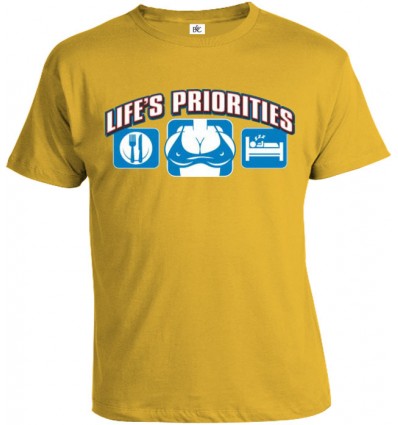 Tričko pánske - Životné priority - Prsia