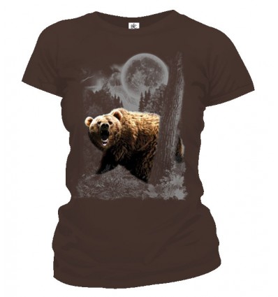 Tričko dámske - Medveď v mesačnom svite